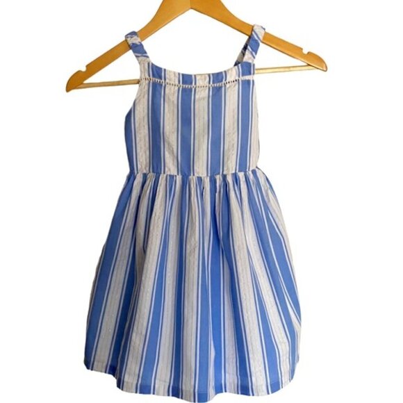 Tahari Blue and White Striped Sun Dress 5 - Picture 1 of 7